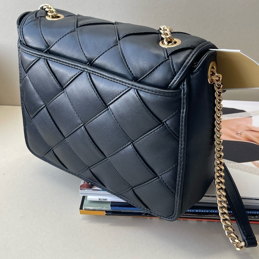 (new+card) Michael Kors Regina flap shoulder bag crossbody black leather quilted - Picture 12 of 16